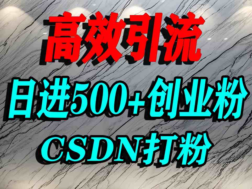 怎么打创业粉？CSDN又一个你不知道的打粉引流神秘平台，单人日引500+精准流量-九九网创