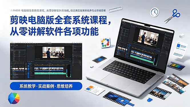 （18926期）剪映电脑版全套系统课程，从零讲解软件各项功能，结合海量实战案例培养专业剪辑思维-九九网创