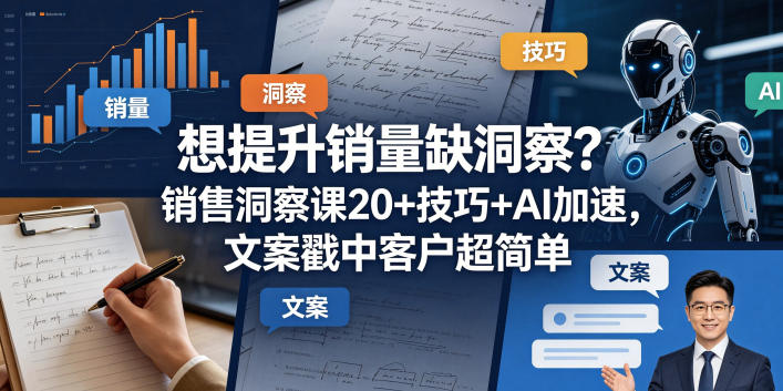 想提升销量缺洞察？销售洞察课20+技巧+AI加速，文案戳中客户超简单【原创双语字幕】-九九网创