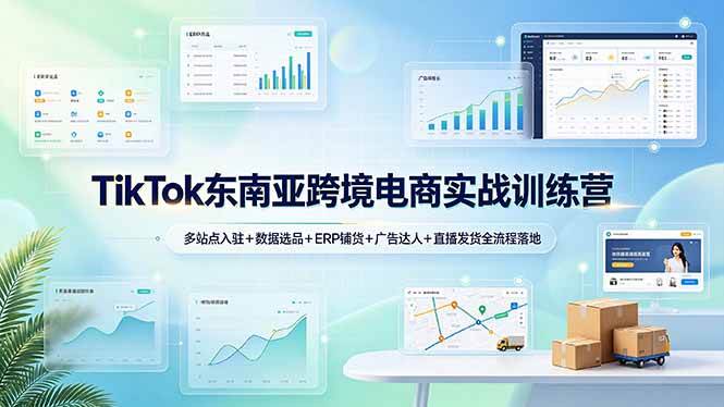 （19155期）TikTok东南亚跨境电商实战训练营：多站点入驻+数据选品+ERP铺货+广告达人+直播发货全流程落地-九九网创