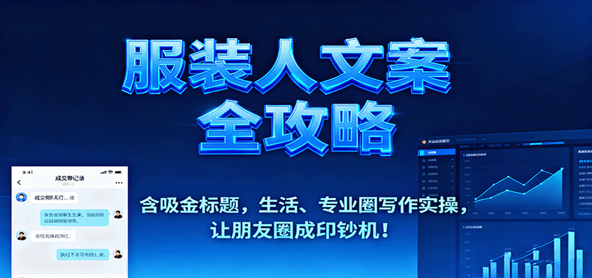 服装人文案全攻略，含吸金标题，生活、专业圈写作实操，让朋友圈成印钞机！-九九网创