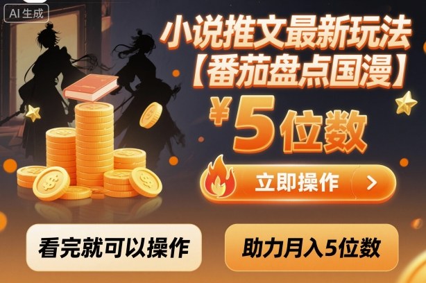 小说推文最新玩法,助力月入5位数【番茄盘点国漫】玩法,看完就可以操作-九九网创