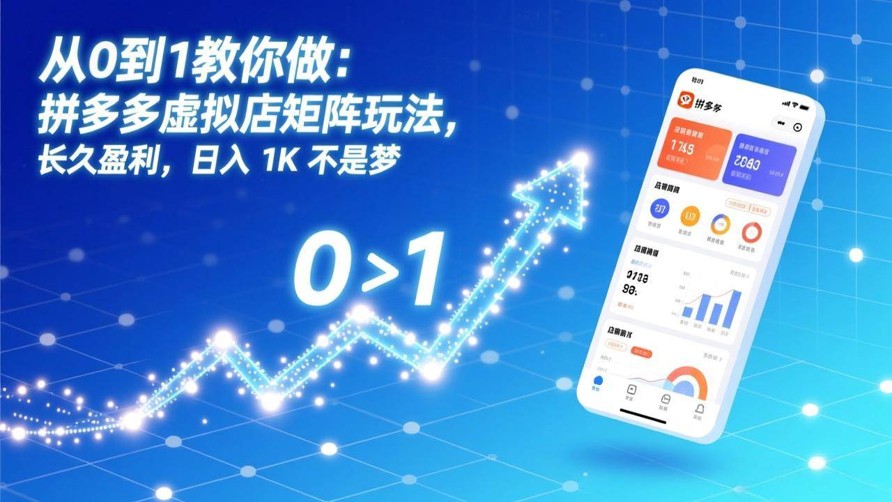 （17205期）从0到1教你做：拼多多虚拟店矩阵玩法，长久盈利，日入 1K 不是梦-九九网创