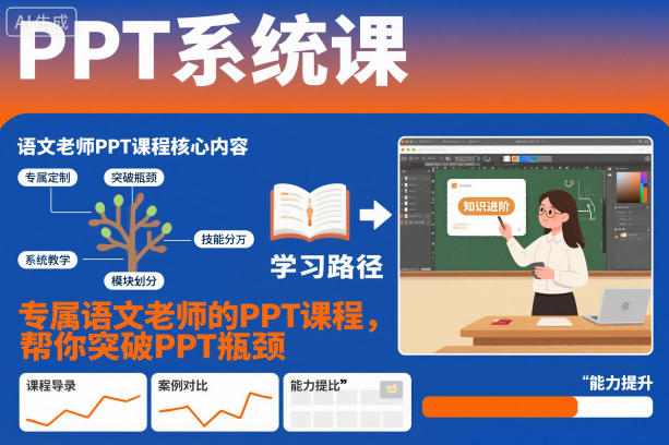 PPT系统课,专属语文老师的PPT课程,帮你突破PPT瓶颈-九九网创