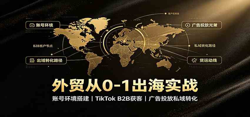 外贸从0-1出海实战：账号环境搭建，TikTok B2B获客，广告投放私域转化-九九网创