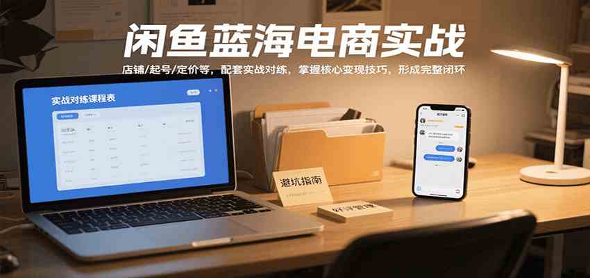 闲鱼蓝海电商实战,涵盖店铺、起号、定价等,配套实战对练,掌握核心变现技巧-九九网创