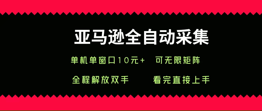 （15704期）亚马逊全自动采集，单机单窗口一天10+，可无限矩阵去做-九九网创