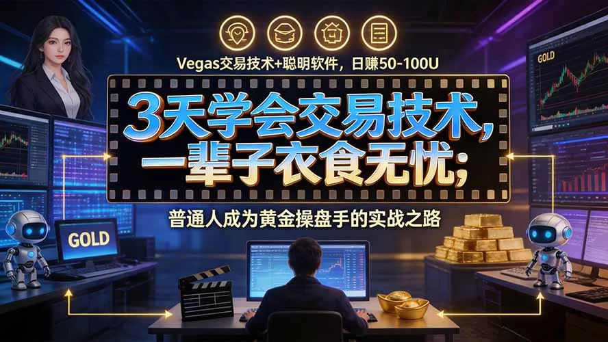 3天学会做交易，普通人快速成为操盘手” Vegas交易系统+聪明软件 ， 日赚50-1000U， 长期稳定，小白轻松上手