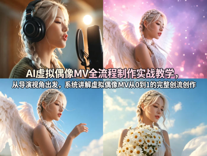 AI虚拟偶像MV全流程制作实战教学,从导演视角出发,系统讲解虚拟偶像MV从0到1的完整创作流程-九九网创