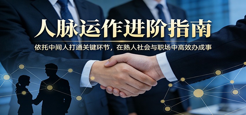 付费文章：人脉运作进阶指南，依托中间人打通关键环节，在熟人社会与职场中高效办成事-九九网创