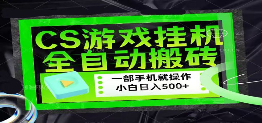 CSGO游戏挂机捡漏搬砖,超稳定的项目,带领1000+小白实现日入500+-九九网创