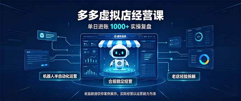 （20616期）单日进账1000+的多多虚拟店，合规稳定的老牌项目，机器人半自动化运营-九九网创