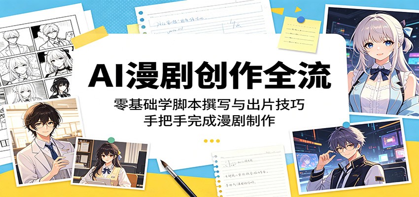 AI漫剧创作全流：零基础学脚本撰写与出片技巧，手把手完成漫剧制作-九九网创