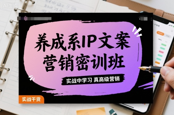 养成系IP文案营销密训班，实战中学习真高级营销-九九网创
