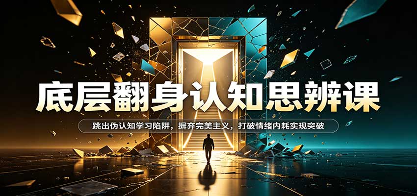 底层翻身认知思辨课：跳出伪认知学习陷阱，摒弃完美主义，打破情绪内耗实现突破-九九网创