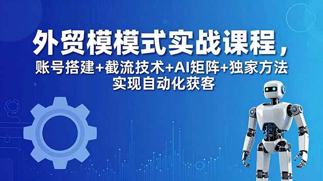 外贸新模式实战课程-更新5月，账号搭建+截流技术+AI矩阵+独家方法实现自动化获客-九九网创