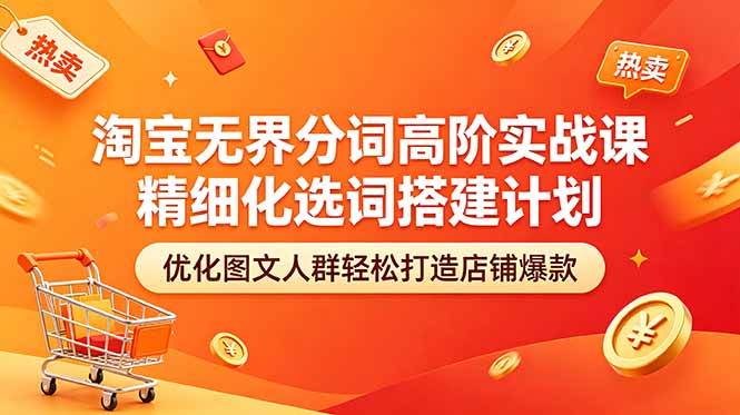 （18564期）淘宝无界分词高阶实战课 精细化选词搭建计划 优化图文人群轻松打造店铺爆款-九九网创