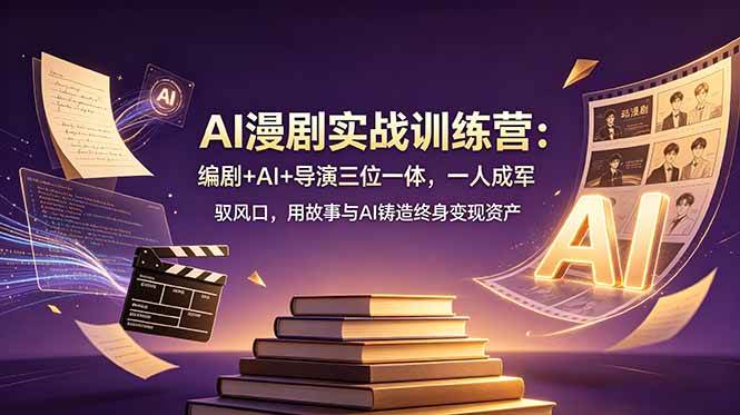 （19032期）AI漫剧实战训练营：编剧+AI+导演三位一体，一人成军 驭风口，用故事与AI铸造终身变现资产-九九网创
