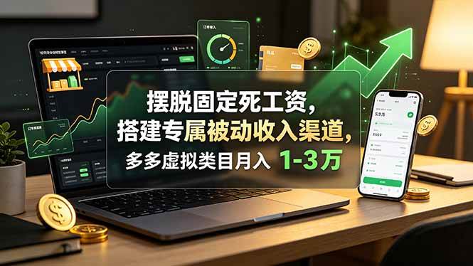 （19166期）摆脱固定死工资，搭建专属被动收入渠道，多多虚拟类目月入 1-3 万-九九网创