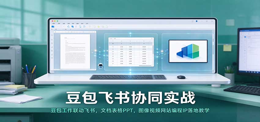 豆包飞书协同实战：豆包工作联动飞书，文档表格PPT，图像视频网站编程IP落地教学-九九网创