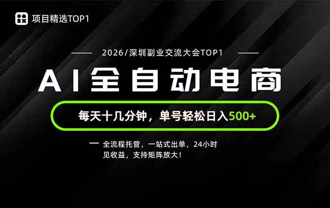（19783期）副业精选TOP1，全流程托管，24小时见收益，单号轻松日入500+-九九网创
