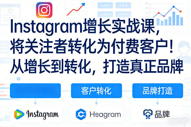 Instagram增长实战课，将关注者转化为付费客户！从增长到转化，打造真正品牌(双语字幕)-九九网创