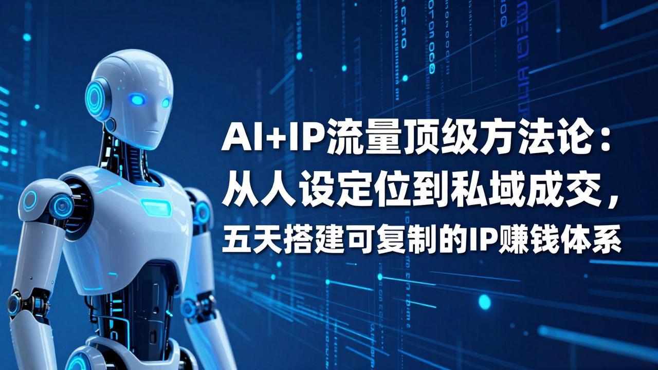 AI+IP顶级方法论:从人设定位到私域成交,五天搭建可复制的IP赚钱体系-九九网创