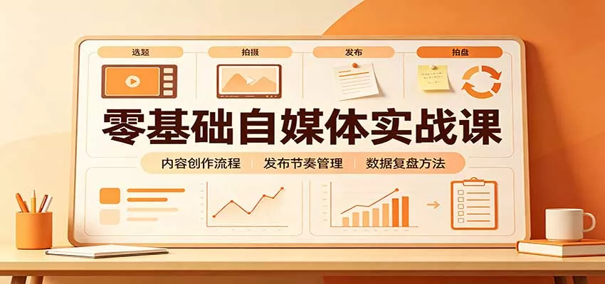 零基础自媒体实战课：赛道人设冷启动，内容创作复盘，公私域商业闭环-九九网创
