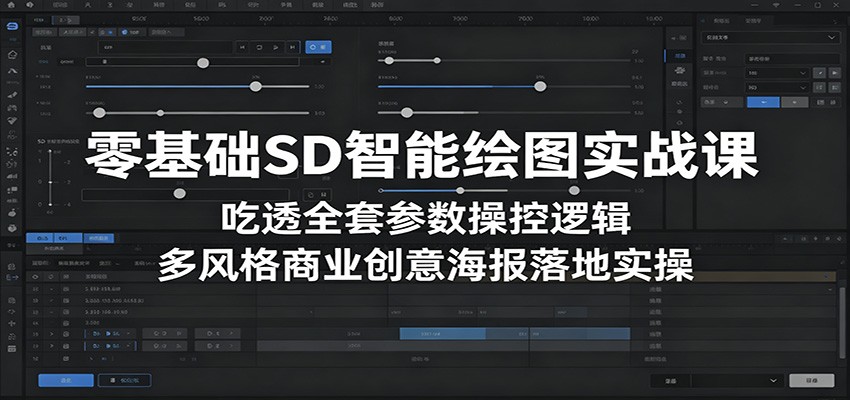零基础SD智能绘图实战课：吃透全套参数操控逻辑，多风格商业创意海报落地实操-九九网创