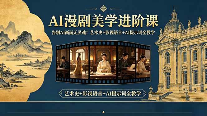（18480期）告别AI画面无灵魂！AI漫剧美学进阶课，艺术史+影视语言+AI提示词全教学-九九网创