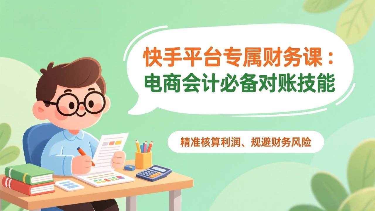 （17167期）快手平台专属财务课：电商会计必备对账技能，精准核算利润、规避财务风险-九九网创