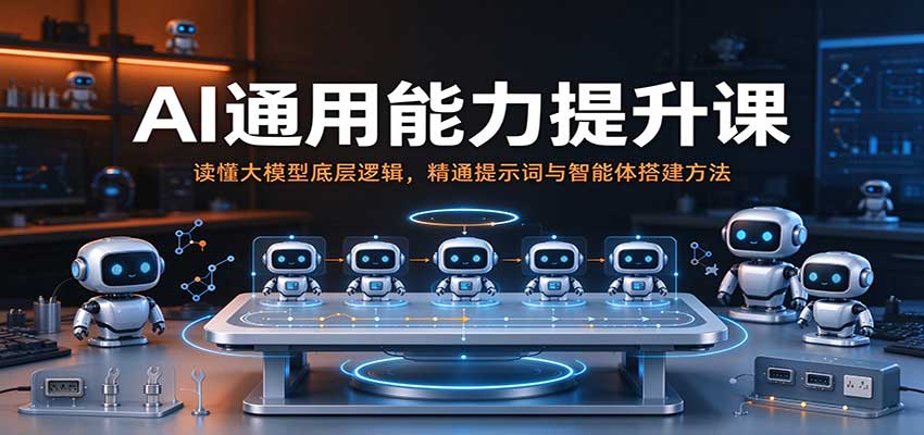 AI通用能力提升课：读懂大模型底层逻辑，精通提示词与智能体搭建方法-九九网创