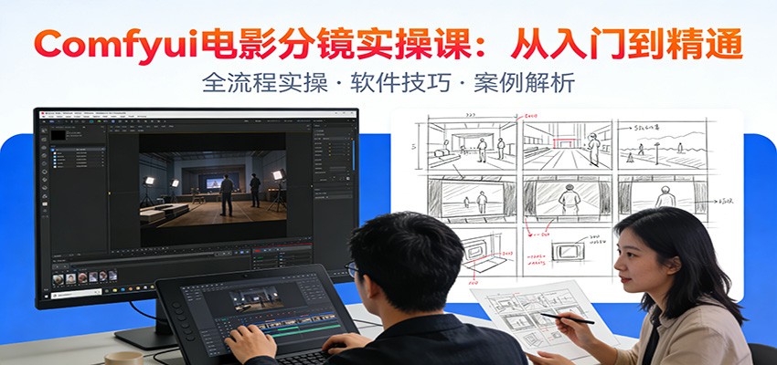 ComfyUI电影分镜实操课：分镜一致性，全流程AI视频制作，零基础也能做专业分镜-九九网创