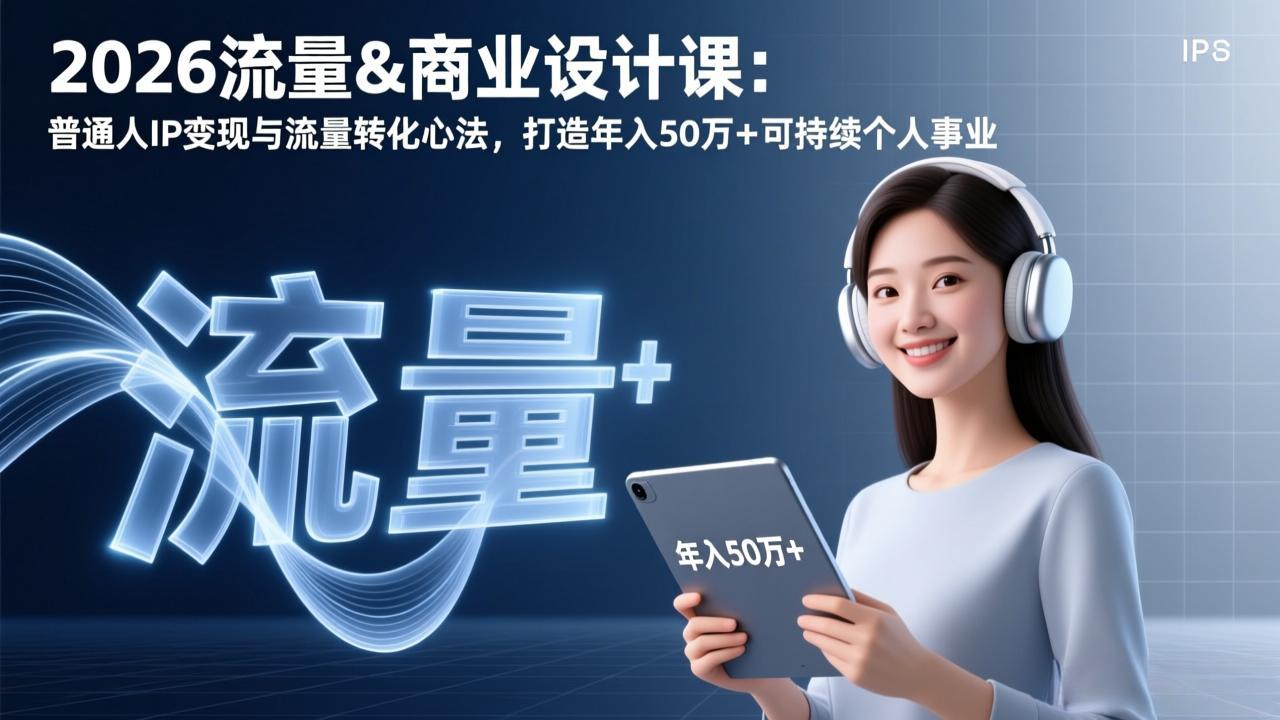 2026流量&商业设计课:普通人IP变现与流量转化心法,打造年入50万+可持续个人事业 2026流量&商业设计课:普通人IP变现与流量转化心法,打造年入50万+可持续个人事业