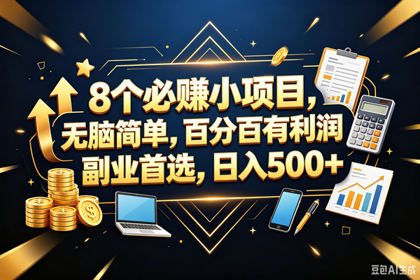 （18530期）9个必赚钱的小项目，百分百赚米，无脑简单，副业首选，日入399+-九九网创