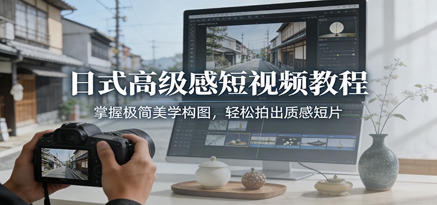 日式高级感短视频教程：掌握极简美学构图，轻松拍出质感短片-九九网创