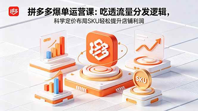 (18577期)拼多多爆单运营实战课:吃透流量分发逻辑,科学定价布局SKU轻松提升店铺利润-九九网创