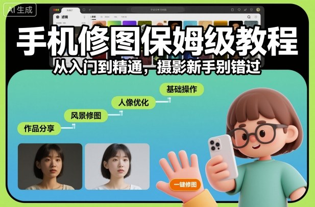 手机修图保姆级教程，从入门到精通，摄影新手别错过-九九网创