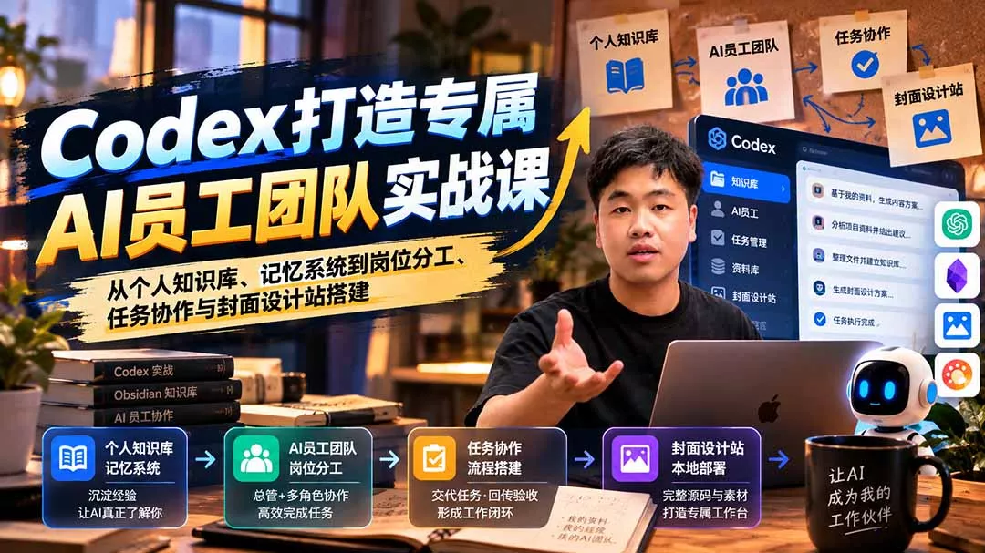 【无水印】Codex打造专属AI员工团队实战课:从个人知识库、记忆系统到岗位分工、任务协作与封面设计站搭建 【无水印】Codex打造专属AI员工团队实战课:从个人知识库、记忆系统到岗位分工、任务协作与封面设计站搭建