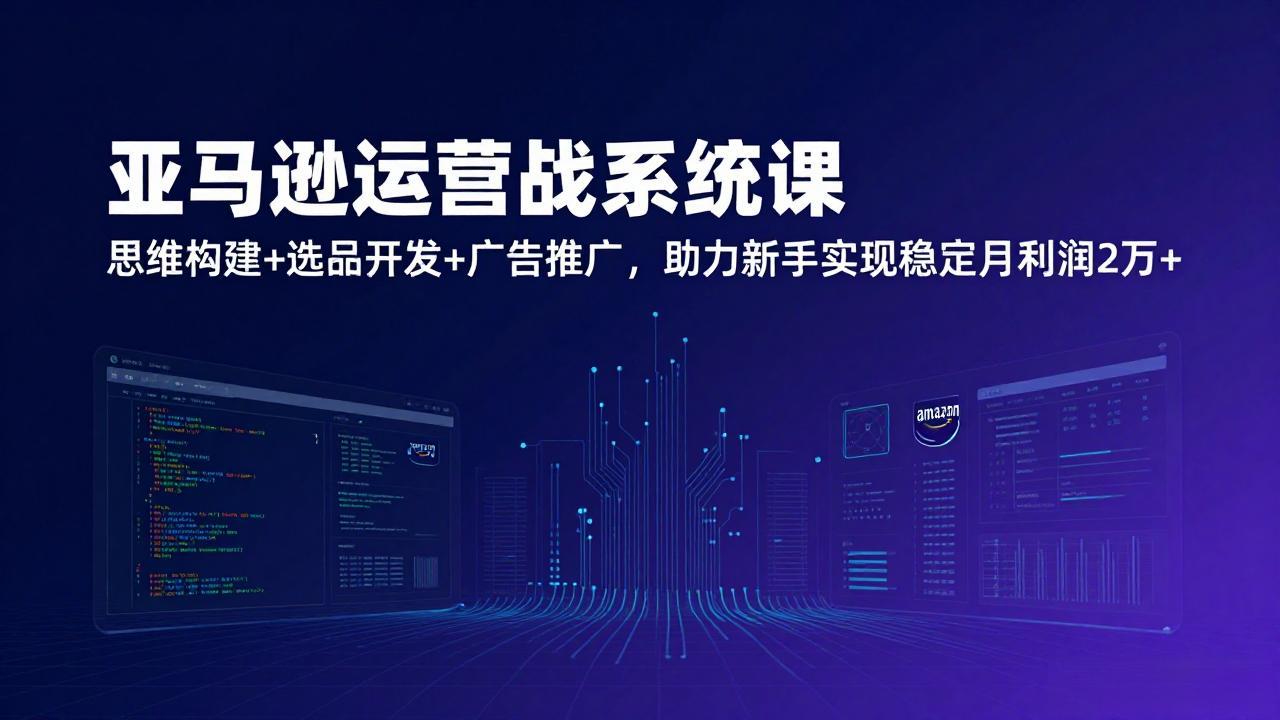 亚马逊运营实战系统课，思维构建+选品开发+广告推广，助力新手实现稳定月利润2万+(更新-九九网创