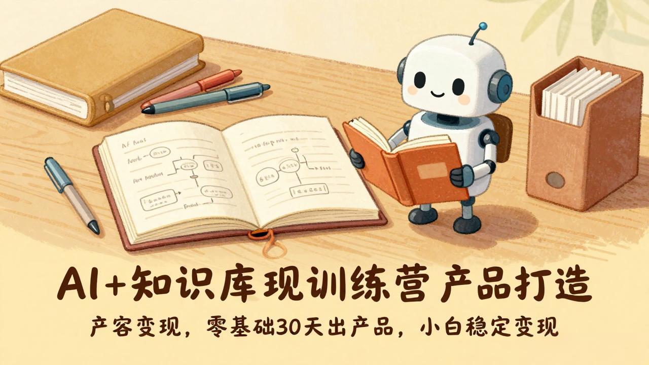 AI+知识库变现训练营，产品打造、内容创作、全平台变现，零基础30天出产品，小白稳定变现-九九网创