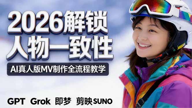 2026独创解锁人物一致性：AI真人版MV制作，不讲空话，不拼概念，全流程实操-九九网创