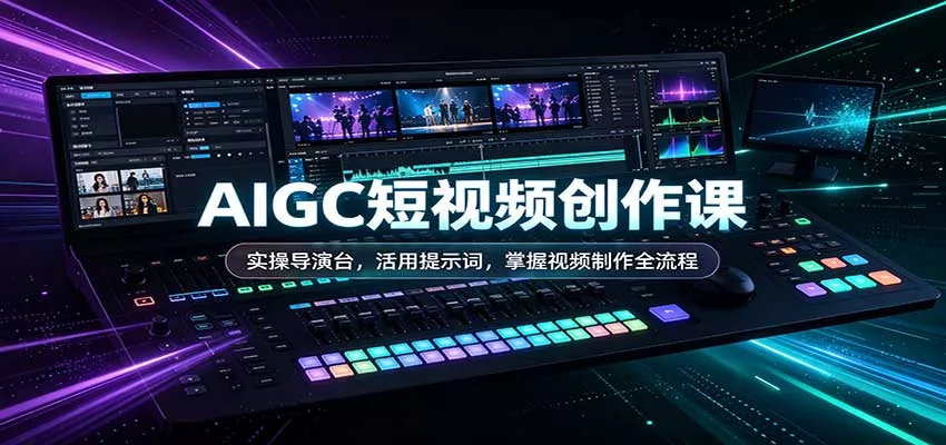 AIGC短视频创作课：实操导演台，活用提示词，掌握视频制作全流程-九九网创