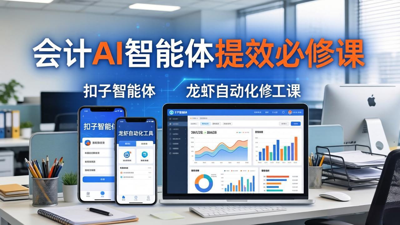 财务会计AI智能体提效必修课：扣子智能体+龙虾自动化+报表分析，一站式提升财务工作效率-九九网创