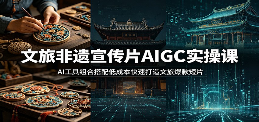文旅非遗宣传片AIGC实操课：AI工具组合搭配低成本快速打造文旅爆款短片-九九网创