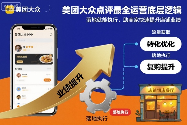 美团大众点评最全运营底层逻辑，落地就能执行，助商家快速提升店铺业绩-九九网创