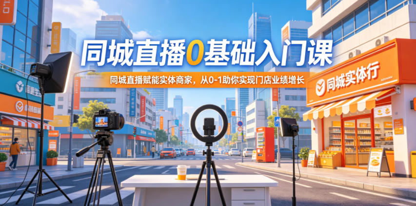 同城直播0基础入门课，同城直播赋能实体商家，从0-1助你实现门店业绩增长-九九网创