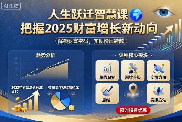 人生跃迁智慧课，把据2025财富增长新动向-九九网创
