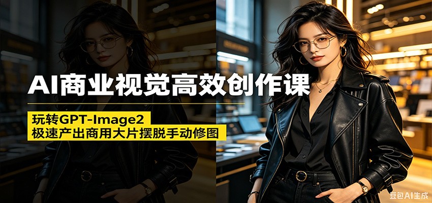 AI商业视觉高效创作课：玩转GPT-Image2，极速产出商用大片摆脱手动修图-九九网创