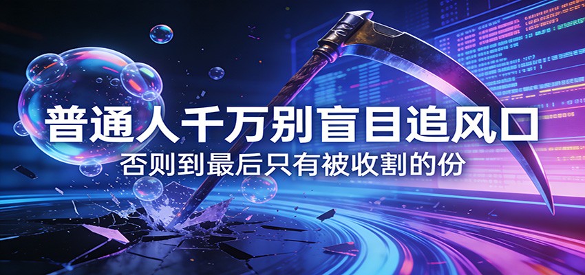 付费文章《通人千万别盲目追风口》否则到最后只有被收割的份-九九网创